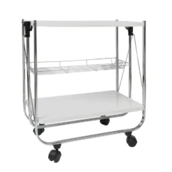 Carrello da Cucina Pieghevole Salvaspazio in metallo Bianco Karry&Go