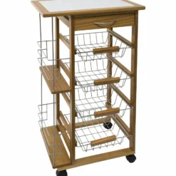 Carrello da Cucina Wood Cart Brown