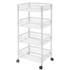 Carrello Mito 4 ceste Bianco con Ruote h85x40x29 cm