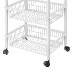 Carrello Mito 4 ceste Bianco con Ruote h85x40x29 cm