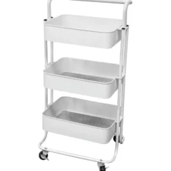 Carrello multiuso in metallo Bianco Phaedrus White