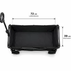 Carrello Pieghevole Utility Nero Capacità max 50 kg