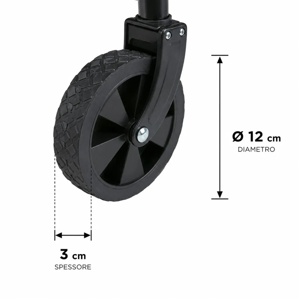 Carrello Pieghevole Utility Nero Capacità max 50 kg