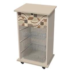 Carrello Portafrutta Tortora Linea Leaves Tiles Vintage