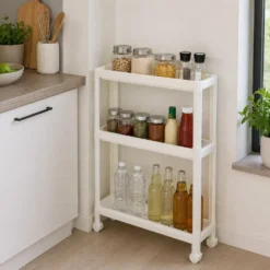 Carrello Salvaspazio 3 Ripiani Tina Bianco