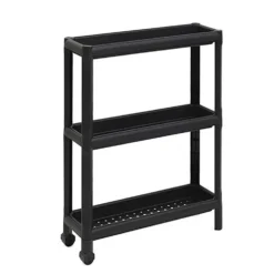 Carrello Salvaspazio 3 Ripiani Tina Nero
