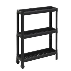 Carrello Salvaspazio 3 Ripiani Tina Nero