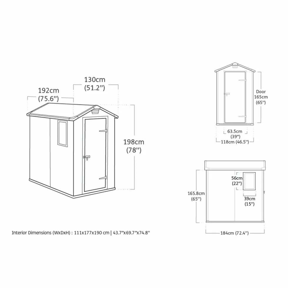 Casetta da giardino grande beige Manor 4x6