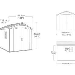 Casetta da giardino grande beige Factor 8x8
