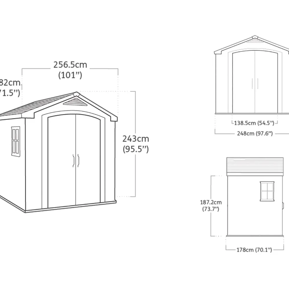 Casetta da giardino grande beige Factor 8x6