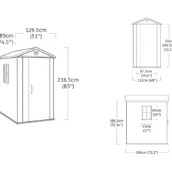 Casetta da giardino grande beige Factor 4x6