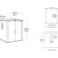 Casetta da giardino grande beige Factor 6x6