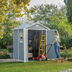 Casetta da giardino grande beige Manor 6x5