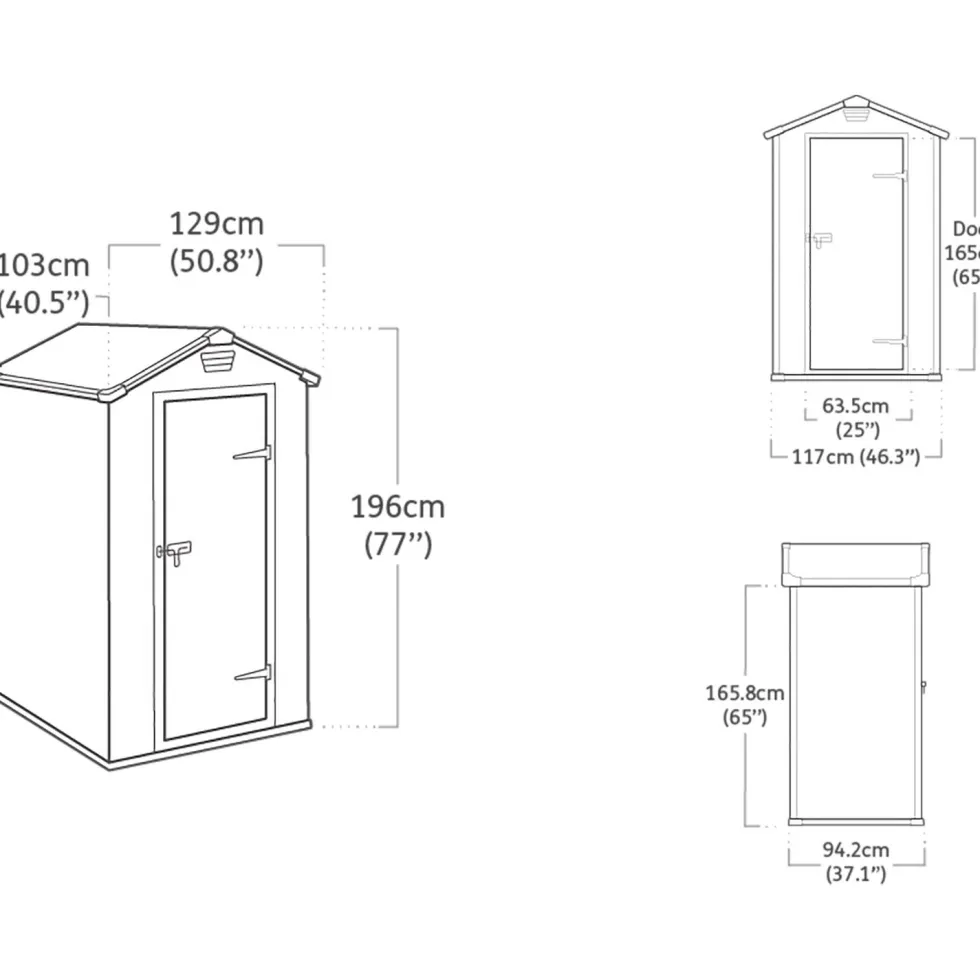 Casetta da giardino grande grigio Manor 4x3