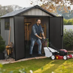 Casetta da giardino grande grigio Oakland 757