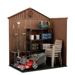 Casetta da giardino grande marrone Darwin 6x4 con finestre frontali