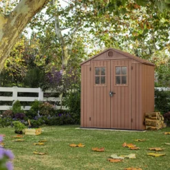 Casetta da giardino grande marrone Darwin 6x4 con finestre frontali