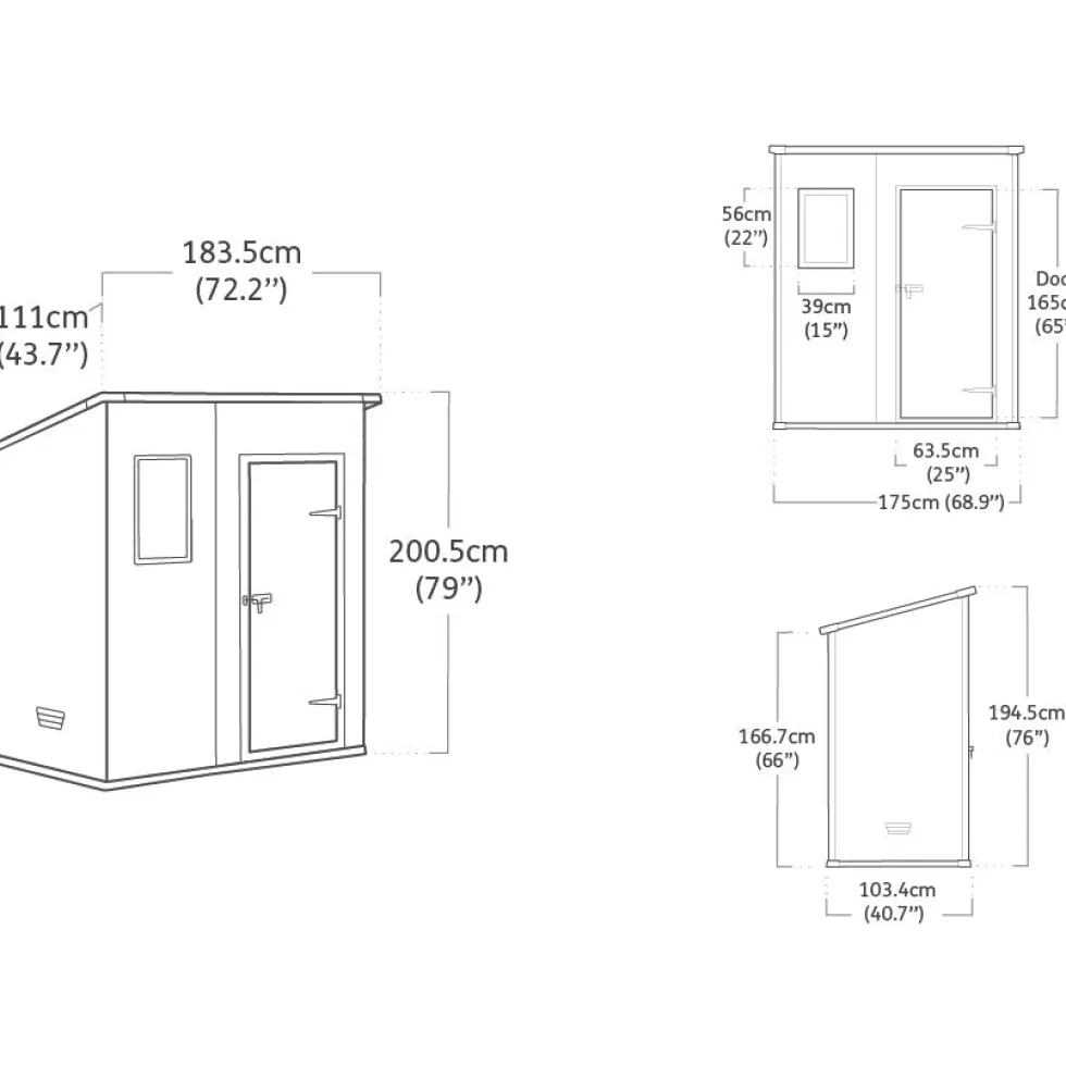 Casetta da giardino Grigio Manor Pent 6x4