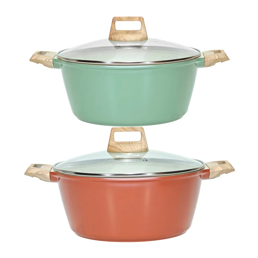 Casseruola Antiaderente in alluminio pressato con Coperchio in Vetro Crazy Wood diametro 28 cm