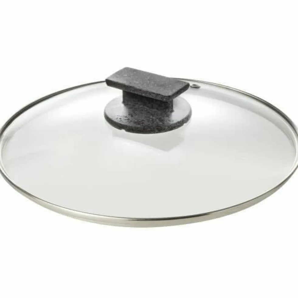 Casseruola antiaderente 2 manici con coperchio in vetro Regina di pietra Induction
