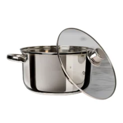Casseruola in acciaio inox con coperchio in vetro Linea Matilde diametro 16 cm