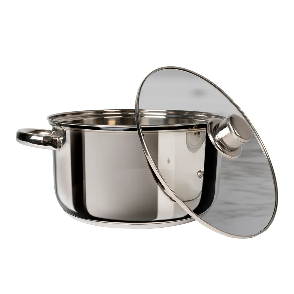 Casseruola in acciaio inox con coperchio in vetro Linea Matilde diametro 16 cm