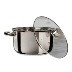 Casseruola in acciaio inox con coperchio in vetro Linea Matilde diametro 16 cm
