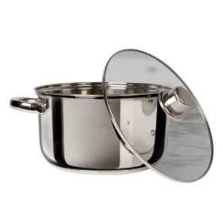 Casseruola in acciaio inox con coperchio in vetro Linea Matilde diametro 18 cm
