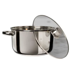 Casseruola in acciaio inox con coperchio in vetro Linea Matilde diametro 20 cm