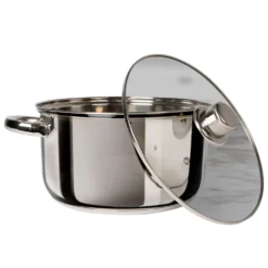 Casseruola in acciaio inox con coperchio in vetro Linea Matilde diametro 24 cm