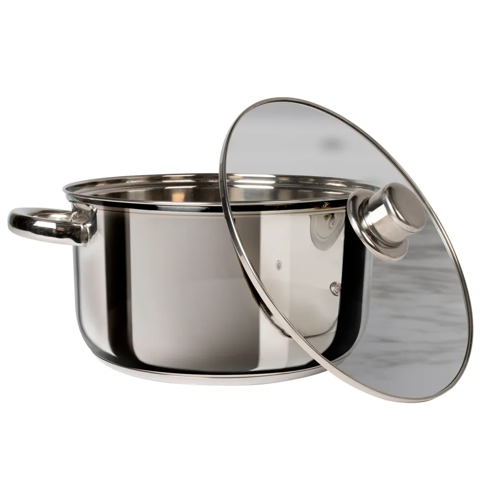 Casseruola in acciaio inox con coperchio in vetro Linea Matilde diametro 24 cm