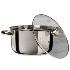 Casseruola in acciaio inox con coperchio in vetro Linea Matilde diametro 24 cm