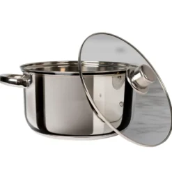 Casseruola in acciaio inox con coperchio in vetro Linea Matilde diametro 28 cm