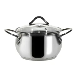 Casseruola in acciaio inox Veronique con coperchio in vetro temperato diametro 16 cm