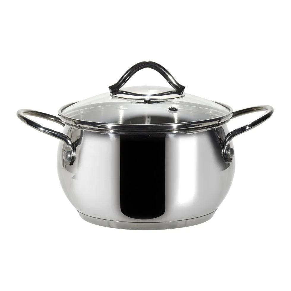Casseruola in acciaio inox Veronique con coperchio in vetro temperato diametro 16 cm