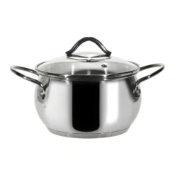 Casseruola in acciaio inox Veronique con coperchio in vetro temperato diametro 16 cm