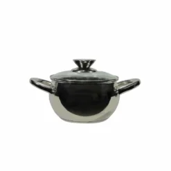 Casseruola in acciaio inox Veronique con coperchio in vetro temperato diametro 18 cm