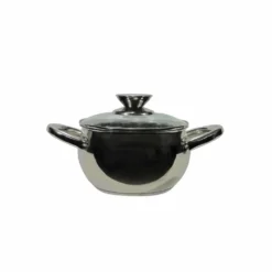 Casseruola in acciaio inox Veronique con coperchio in vetro temperato diametro 18 cm