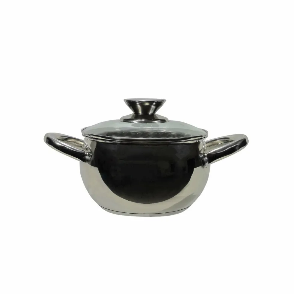 Casseruola in acciaio inox Veronique con coperchio in vetro temperato diametro 20 cm