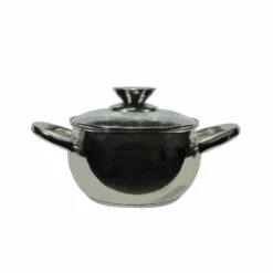 Casseruola in acciaio inox Veronique con coperchio in vetro temperato diametro 24 cm