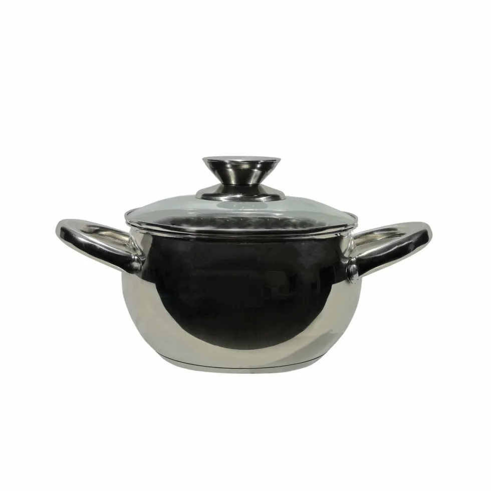 Casseruola in acciaio inox Veronique con coperchio in vetro temperato diametro 24 cm