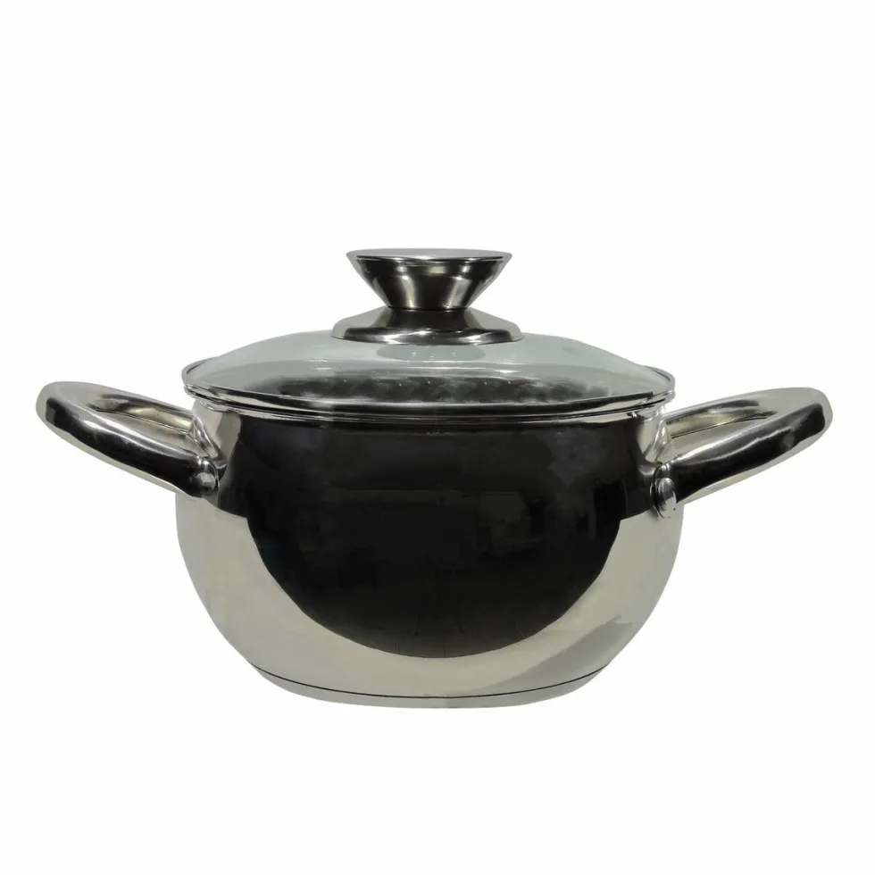 Casseruola in acciaio inox Veronique con coperchio in vetro temperato diametro 28 cm