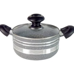 Casseruola in alluminio con coperchio in vetro Linea Cook diametro 16 cm