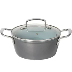 Casseruola in alluminio forgiato con coperchio in vetro Linea Keramì diametro 20 cm