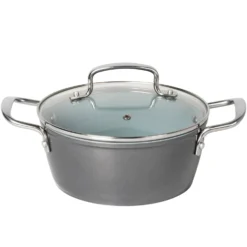 Casseruola in alluminio forgiato con coperchio in vetro Linea Keramì diametro 20 cm
