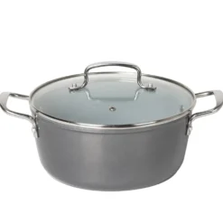 Casseruola in alluminio forgiato con coperchio in vetro Linea Keramì diametro 24 cm