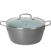 Casseruola in alluminio forgiato con coperchio in vetro Linea Keramì diametro 28 cm