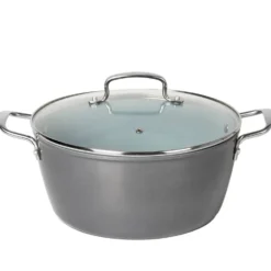 Casseruola in alluminio forgiato con coperchio in vetro Linea Keramì diametro 28 cm