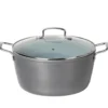 Casseruola in alluminio forgiato con coperchio in vetro Linea Keramì diametro 30 cm