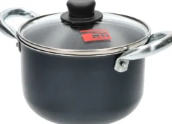 Casseruola 2 manici con coperchio in vetro Linea Granito